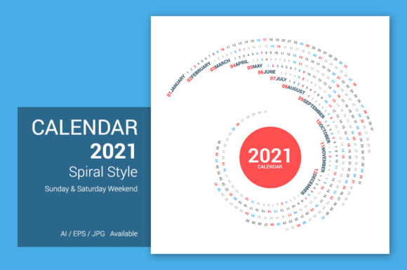 Calendar 2021 Round Spiral Design: A Unique Layout Asset