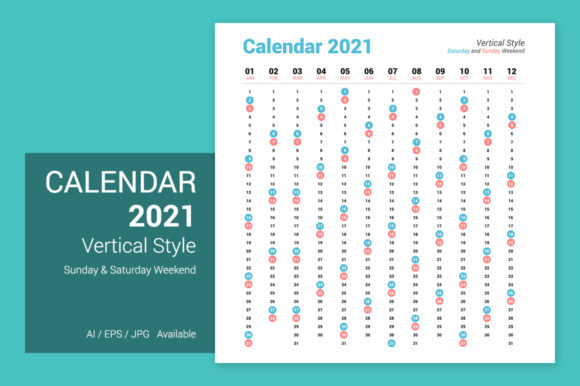 Calendar 2021 Vertical Design: A Modern Typography Solution
