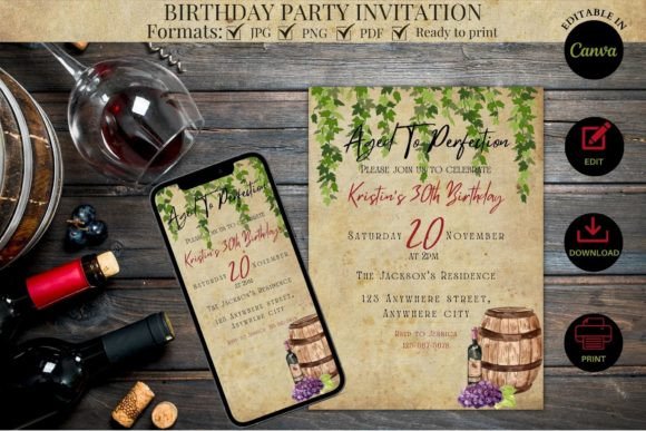 Celebrate in Style with an Aged to Perfection Birthday Invitation