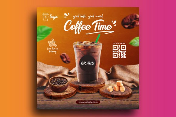 Coffee Shop Social Media Post Banner Tem