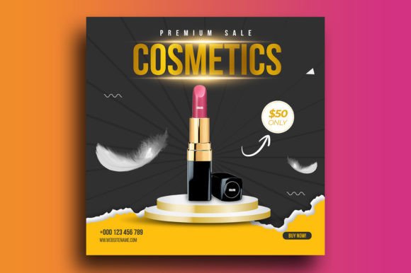 Cosmetics Sale Social Media Post Template