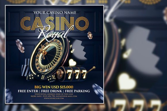 Dark Style Casino Royal Square Flyer