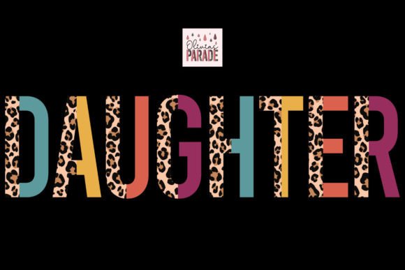 Daughter Leopard Print Rainbow PNG for Creative Projects