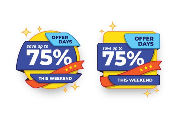 Flat Style Design Sale Badges: Modern Offer Graphics