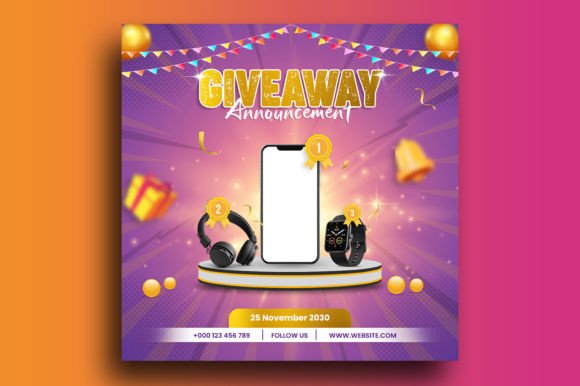 Give Away Contest Social Media Post Template