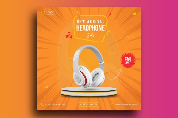 HeadPhone Sale Social Media Post: A Designer's Template for Impact
