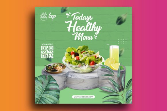 Healthy Menu Promotion Instagram Post Template