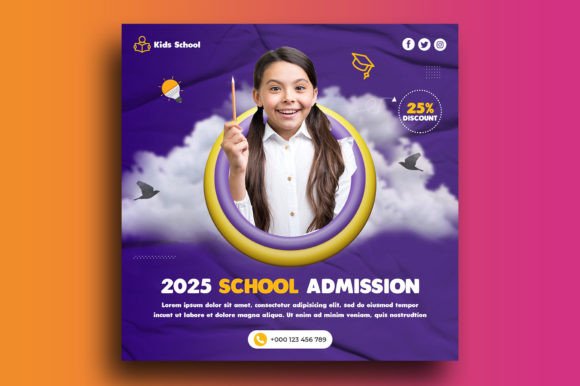 Kids School Education Admission Social Media Template