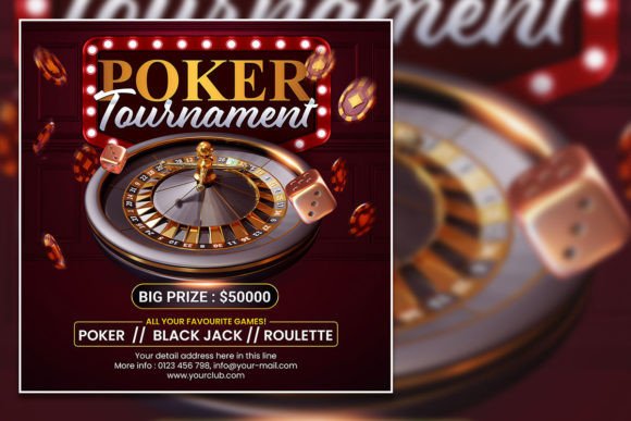 Modern Poker Tournament Square Flyer