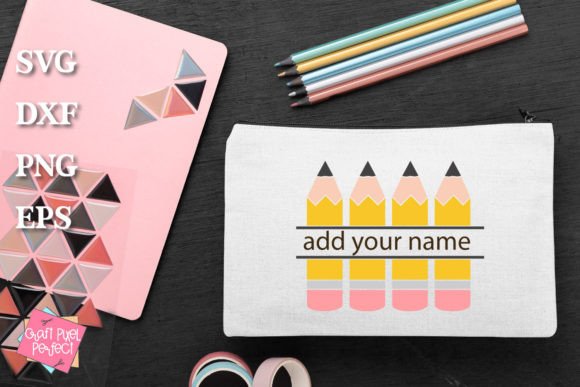 Pencils Split Monogram Frame: Creative SVG Design Files