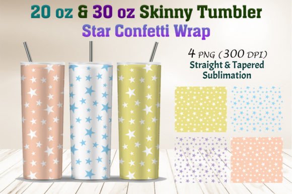 Star Confetti Skinny Wrap 20 Oz & 30 Oz